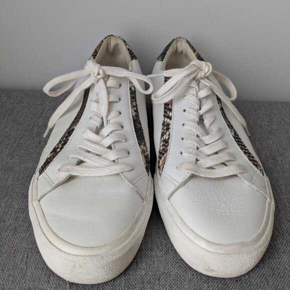 Madewell Sidewalk Low-Top Sneakers in Snake-Embossed Leather – Women's size 8 - Picture 2 of 7